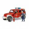 BRUDER 2528 Hasičský Land Rover Rubicon s figurkou hasiče a příslušenstvím