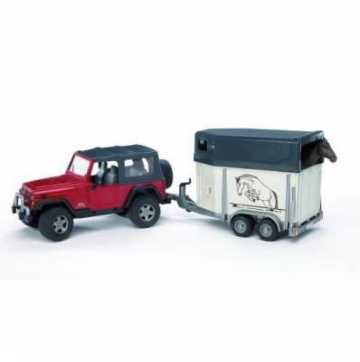 BRUDER 2921 Jeep Wrangler s přívěsem na koně