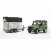 BRUDER 2592 Land Rover Defender s přívěsem na koně 