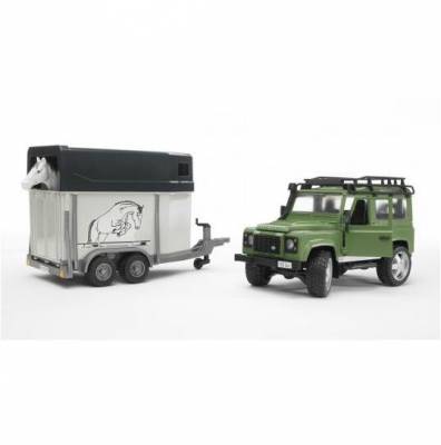 BRUDER 2592 Land Rover Defender s přívěsem na koně 