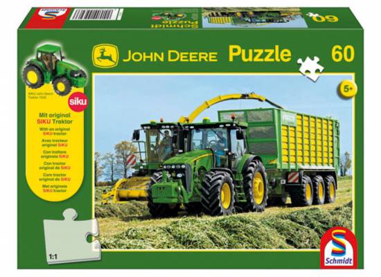 SCHMIDT 55626 Puzzle Traktor John Deere s řezačkou, 60 dílků