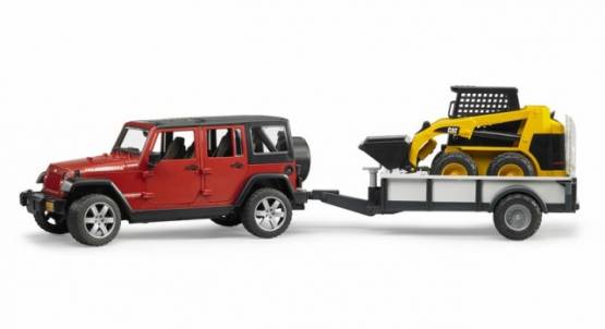 BRUDER 2925 Jeep Wrangler Unlimided Rubicon s podvalníkem a nakladačem BOB