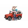 BRUDER 2596 Land Rover Defender hasiči s figurkou hasiče 