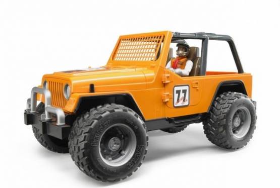 BRUDER 2542 Závodní Jeep Cross country oranžový s figurkou závodníka