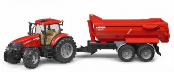 BRUDER 3099 Traktor Case IH PUMA 230 CVX s vlekem Krampe