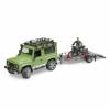 BRUDER 2598 Land Rover Defender s motorkou Ducati a figurkou