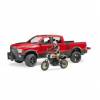 BRUDER 2502 Auto RAM 2500 s motorkou Ducati a figurkou