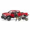 BRUDER 2502 Auto RAM 2500 s motorkou Ducati a figurkou