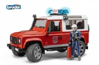 BRUDER 2596 Land Rover Defender hasiči s figurkou hasiče 