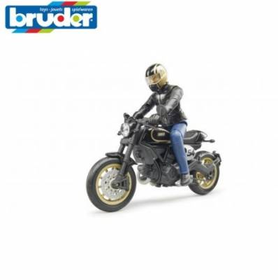 BRUDER 63050 Motocykl Ducati Scrambler Cafe Racer s figurkou