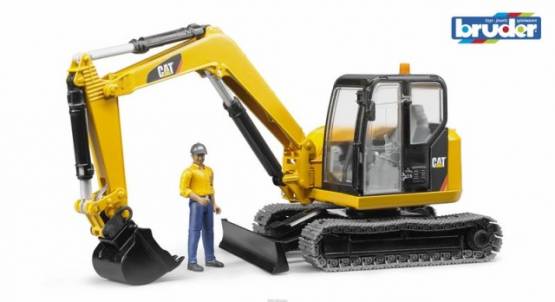 BRUDER 2466 Minibagr CAT s figurkou