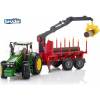 BRUDER 3054 Traktor John Deere s přívěsem na klády