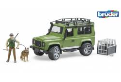 BRUDER 2587 Land Rover Defender s figurkou myslivc..