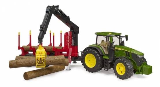 BRUDER 3154 Traktor John Deere s lesnickým přívěsem
