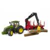 BRUDER 3154 Traktor John Deere s lesnickým přívěsem