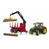 BRUDER 3154 Traktor John Deere s lesnickým přívěsem