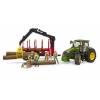 BRUDER 3154 Traktor John Deere s lesnickým přívěsem