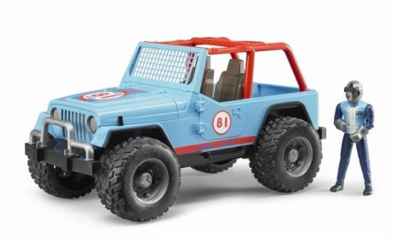 BRUDER 2541 Závodní Jeep Cross country modrý s figurkou závodníka